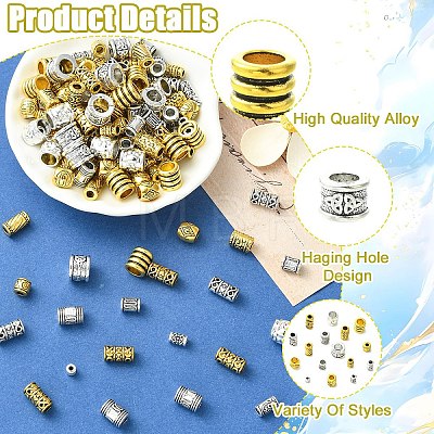 160Pcs 16 Styles Tibetan Style Zinc Alloy Beads TIBEB-YW00010-41-1