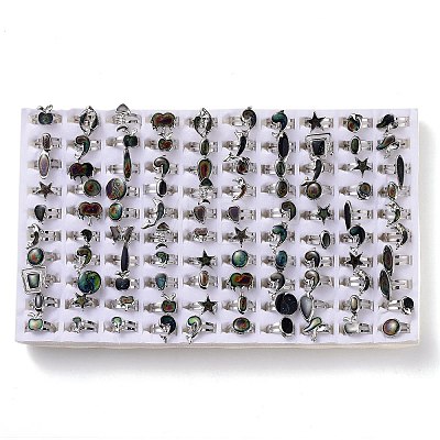 100Pcs Adjustable Mood Ring RJEW-B029-05-1