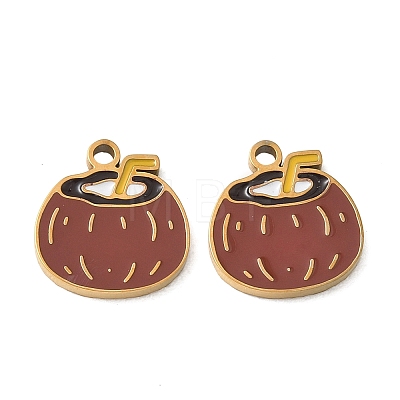 Fruit 304 Stainless Steel Enamel Pendants SA-CBA49D2-11G-16-1