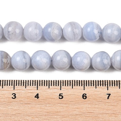 Natural Blue Lace Agate Beads Strands G-B183-A01-8mm-1