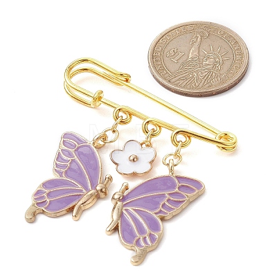 Butterfly & Flower Charm Alloy Enamel Brooches for Women JEWB-BR00144-1