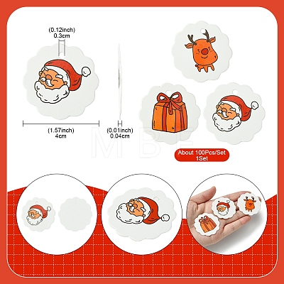 100Pcs Christmas Theme Paper Printed Gift Tags CDIS-FS0001-17-1
