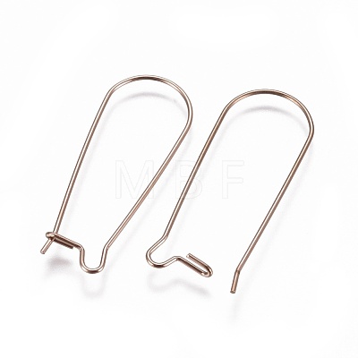 Ion Plating(IP) 304 Stainless Steel Hoop Earrings Findings Kidney Ear Wires STAS-G200-01C-RG-1