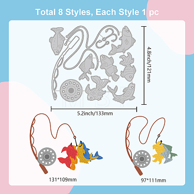Fish Carbon Steel Cutting Dies Stencils DIY-WH0309-1388-1