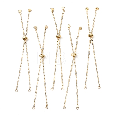 Soldered Brass Paperclip Chain Slider Bracelet Making AJEW-JB01556-1