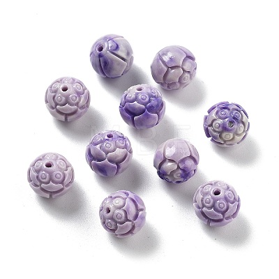 Synthetic Shell Dyed Carved Beads SHEL-K007-16-01-1