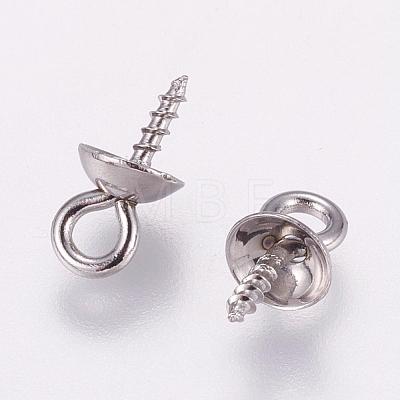 Tarnish Resistant 201 Stainless Steel Peg Bails Pendants for Half-driled Beads STAS-K148-12B-1