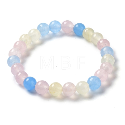 Dyed Natural Jade Beads Stretch Bracelets BJEW-G633-B-21-1