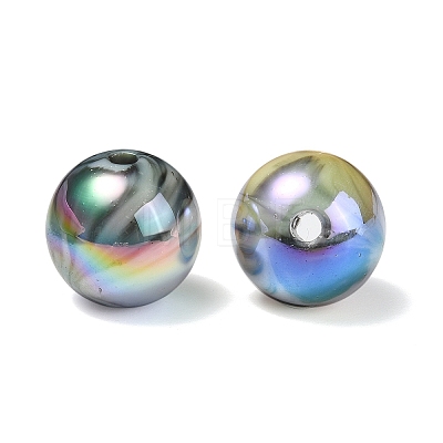 UV Plating Rainbow Iridescent Acrylic Beads PACR-E001-03G-1