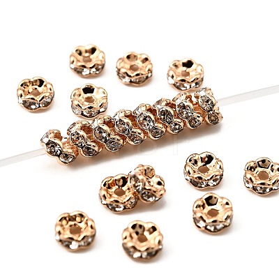 Brass Rhinestone Spacer Beads X-RB-A014-L4mm-01LG-NF-1