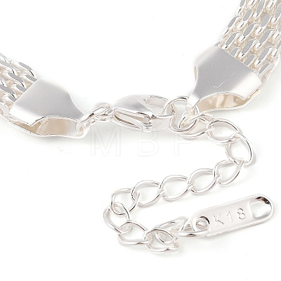 304 Stainless Steel Mesh Chain Bracelet BJEW-G669-14S-1