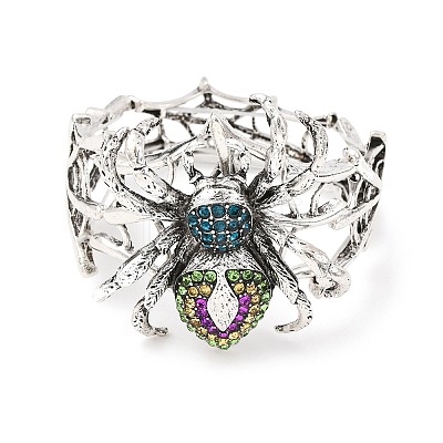 Halloween Tibetan Style Alloy Rhinestone Bangles BJEW-P367-01AS-1