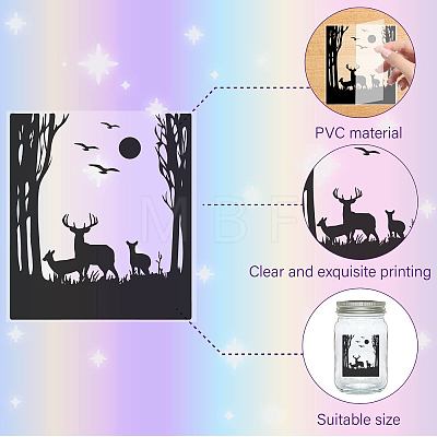 PVC Lamp Film for DIY Colorful Light Hanging Lamp Frosted Glass Jar DIY-WH0505-013-1