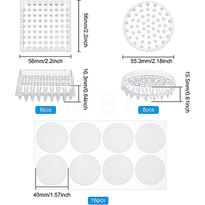 16Pcs 2 Style Transparent Plastic Antislip Furniture Foot Pads DIY-BC0004-99-1