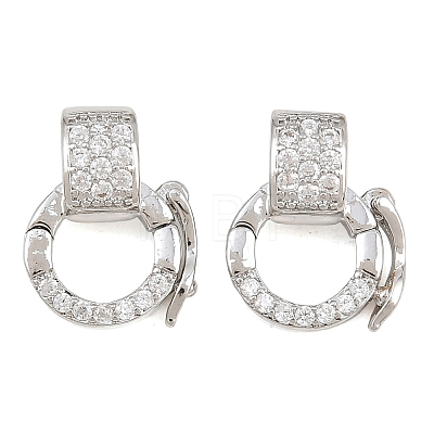 Brass Micro Pave Clear Cubic Zirconia Twister Clasp CU-CBA7BFE-04P-1
