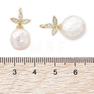 Natural Baroque Keshi Pearl Pendants PALLOY-JF05191-1