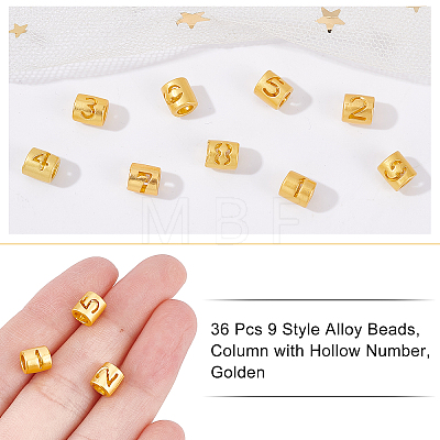  36Pcs 9 Style Alloy Beads FIND-NB0002-10-1