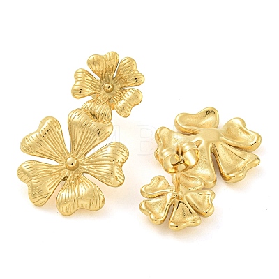 PVD Vacuum Plating 304 Stainless Steel Stud Earrings for Women EJEW-S227-45G-1