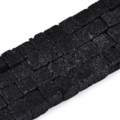 Natural Lava Rock Beads Strands G-T139-8x8-34A-1