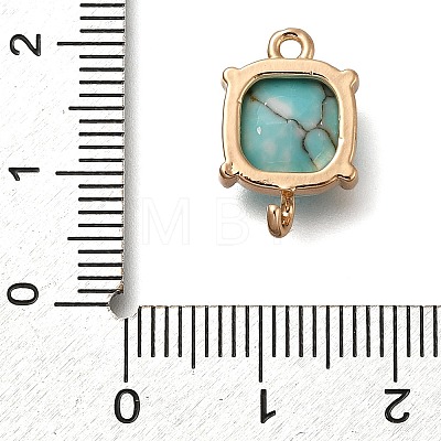 Brass Glass Imitation Gemstone Connector Charms KK-Z076-01G-06-1