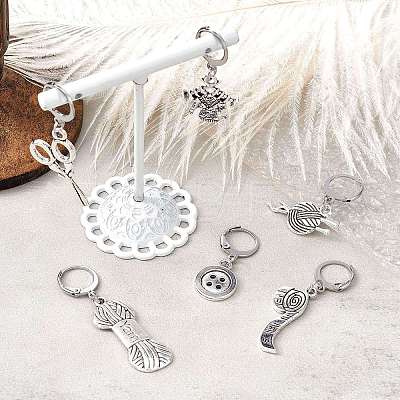 Sewing Theme Alloy Multifunction Pendant Decorations HJEW-CJ00004-1