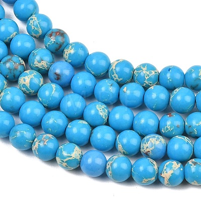 Natural Imperial Jasper Bead Strands G-P260-01-6mm-1