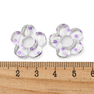 Transparent Printed Acrylic Beads OACR-H124-05A-06-1