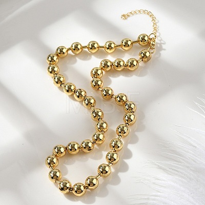 Rack Plating Brass Ball Chain Necklaces for Women NJEW-G102-01D-G-1