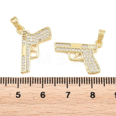 Brass Clear Cubic Zirconia Pendants KK-E800-12G-1