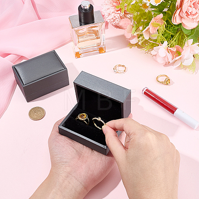 PU Leather Jewelry Couple Ring Packing Boxes CON-CL0001-27B-1