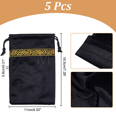 Rectangle Velvet Drawstring Bags TP-WH0007-23-1