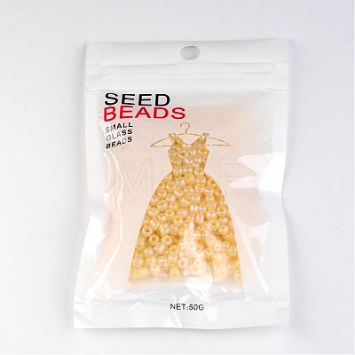 DIY Craft Beads 6/0 Ceylon Round Glass Seed Beads X-SEED-A011-4mm-153-1