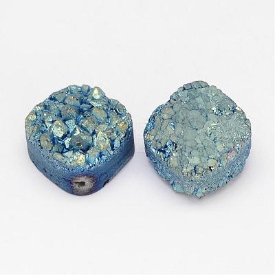 Electroplated Natural Druzy Quartz Crystal Beads G-G888-03E-1