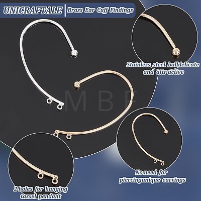 Unicraftale 12Pcs 2 Colors Brass Ear Cuff Findings EJEW-UN0002-30-1