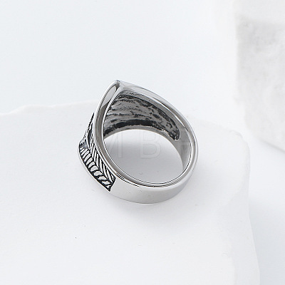 Eight-Point Star 304 Stainless Steel Finger Rings UT4019-1-1
