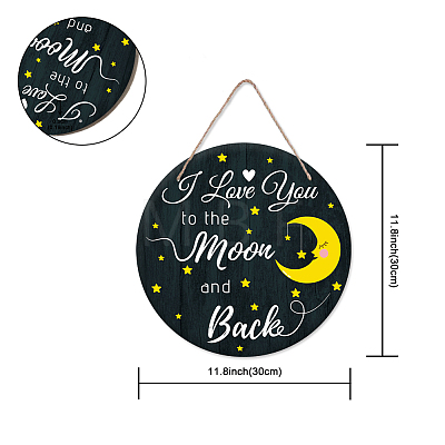 Wooden Hanging Plate HJEW-WH0027-004-1