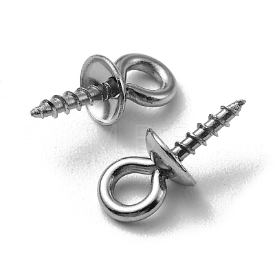 304 Stainless Steel Screw Eye Pin Peg Bails STAS-YW0001-45-1