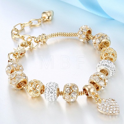 Heart Alloy with Crystal Rhinestone Charm Bracelets FS-WG8E942-01-1