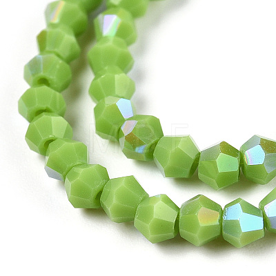 Opaque Solid Color Electroplate Glass Beads Strands EGLA-A039-P2mm-L21-1