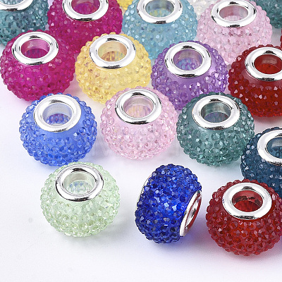 Resin Rhinestone European Beads X-RPDL-T002-03-1