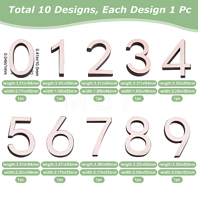 10Pcs 10 Style Acrylic Mirror Wall Stickers AJEW-CN0001-55-1