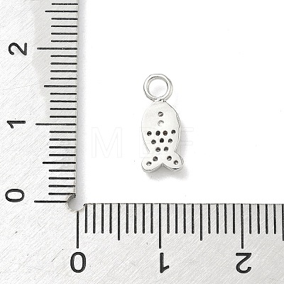 Brass Micro Pave Clear Cubic Zirconia Charms KK-H528-04A-P-1
