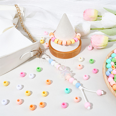 300Pcs 10 Colors Opaque Acrylic Beads SACR-SP0001-53B-1