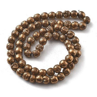 Electroplated Natural Lava Rock Beads Strands X-G-A251-B01-01A-1