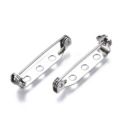 201 Stainless Steel Brooch Pin Back Safety Catch Bar Pins STAS-S117-022C-1