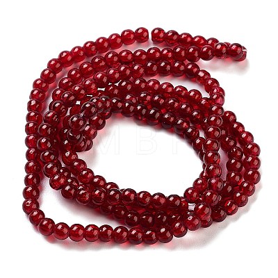 1 Strand Transparent Crackle Glass Round Beads Strands X-CCG-Q001-4mm-18-1