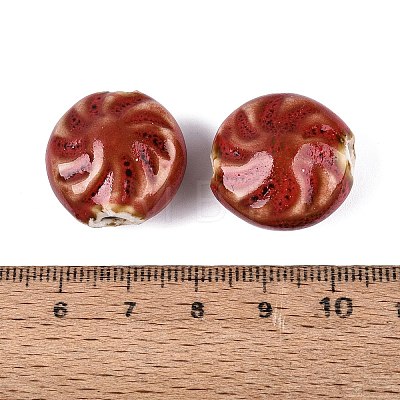 Windmill Spiral Pattern Vintage Handmade Porcelain Beads PORC-N013-19-04-1