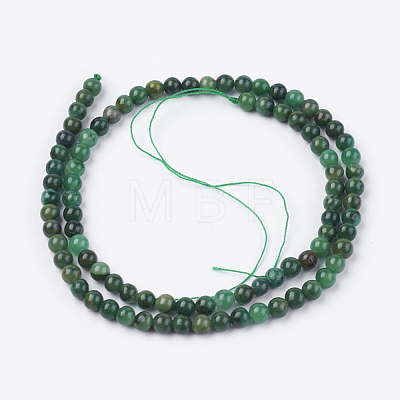 Natural African Jade Beads Strands G-F560-4mm-B01-1