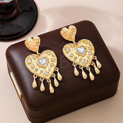 Valentine's Day Alloy Rhinestone Dangle Stud Earrings WG89787-01-1