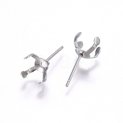 Tarnish Resistant 304 Stainless Steel Stud Earring Findings STAS-I095--08P-B-1